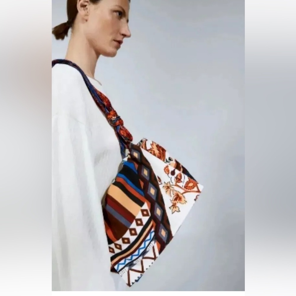 RARE ZARA bloggers favorite Printed Scarf Crossbody/ shoulder Bag